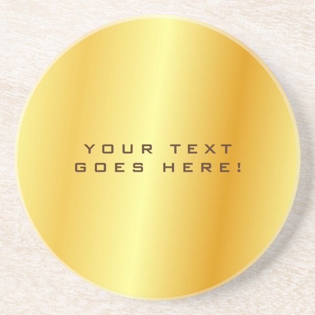 Plain Unique Special Gold Color Background Coaster (Front)