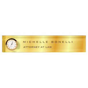 Plain Unique Special Gold Color Background Desk Name Plate