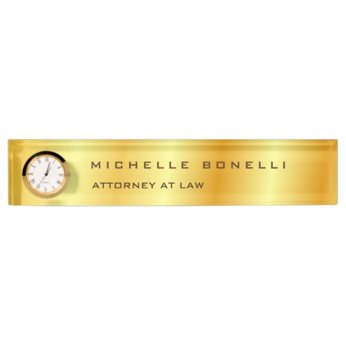 Plain Unique Special Gold Color Background Desk Name Plate