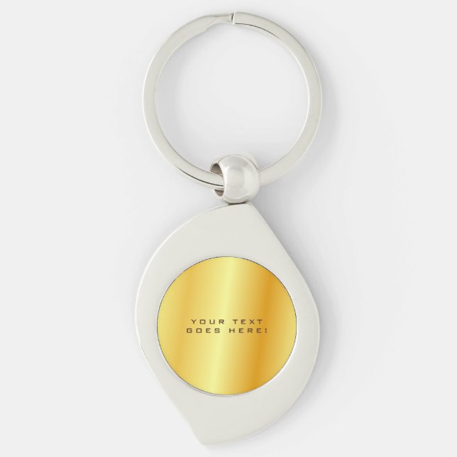 Plain Unique Special Gold Color Background Keychain (Front)