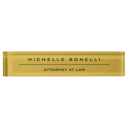 Plain Unique Special Gold Color Background Lawyer Desk Name Plate