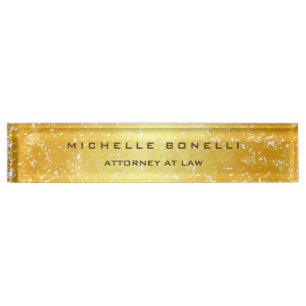 Plain Unique Special Gold Color Background Lawyer Desk Name Plate