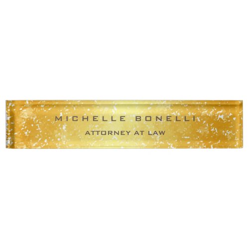 Plain Unique Special Gold Color Background Lawyer Desk Name Plate