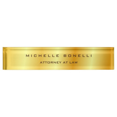 Plain Unique Special Gold Color Background Lawyer Desk Name Plate