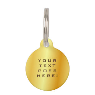 Plain Unique Special Gold Color Background Pet ID Tag