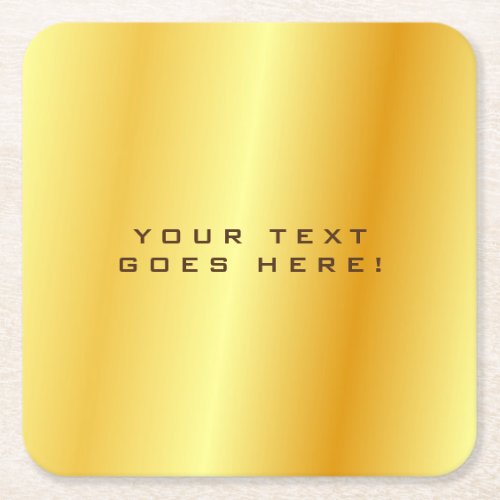 Plain Unique Special Gold Color Background Square Paper Coaster