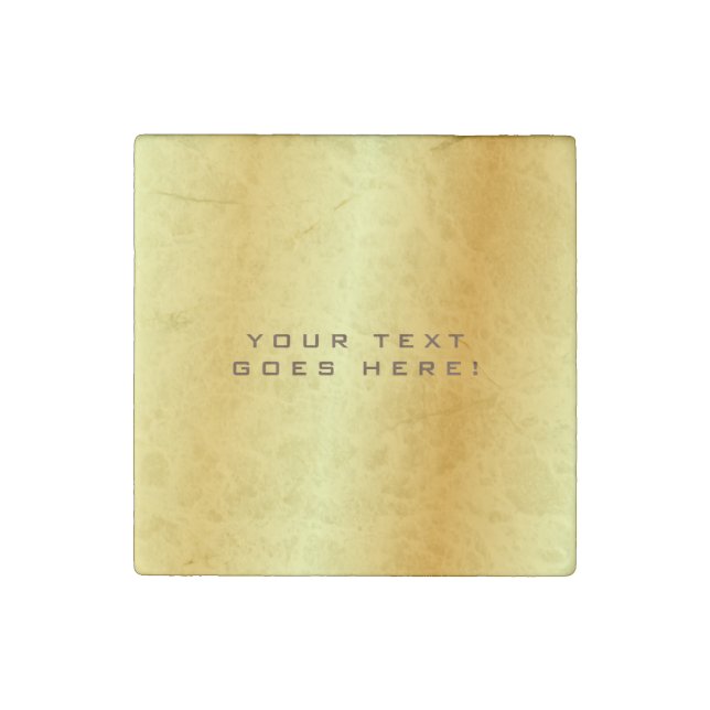 Plain Unique Special Gold Color Background Stone Magnet (Front)