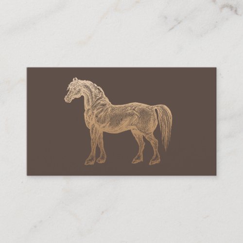 Plain Vintage Gold Horse Dark Tan Business Card