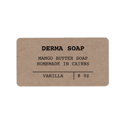 Plain Vintage Minimalist Soap Bar Product Labels