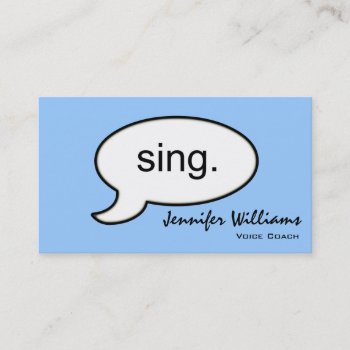 Plain Voice Coach Sing Modern Business Card by BuildMyBrand at Zazzle