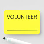 [ Thumbnail: Plain "Volunteer" Name Tag ]