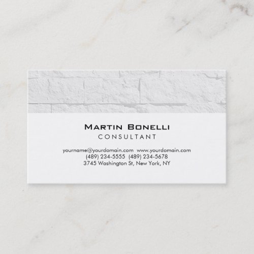 Plain Wall Brick White Consultant Business Card