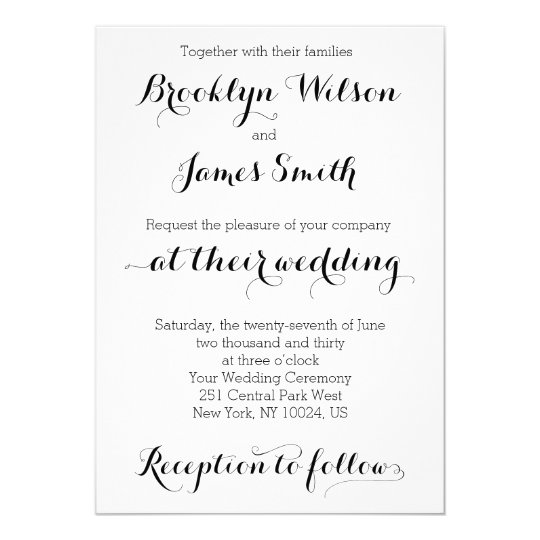 Plain Wedding Invitations White | Zazzle.com