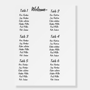 Plain wedding Seating Chart board