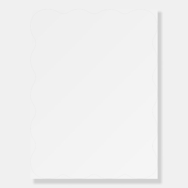 Plain White 18"x24" Wavy Rectangle Blank Wedding Foam Board (Front)