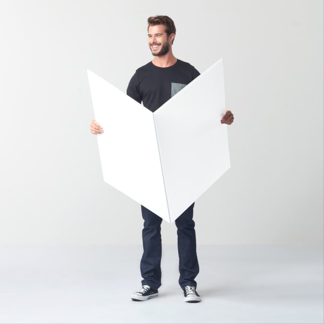 Plain White 24" x 36" Big Novelty Blank Birthday Card (In Situ)