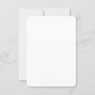 Plain White 3.5" x 5" Rounded Corner Blank Wedding Invitation