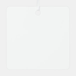 Plain White 3" x 3" Rounded Square Business Card Metal Ornament