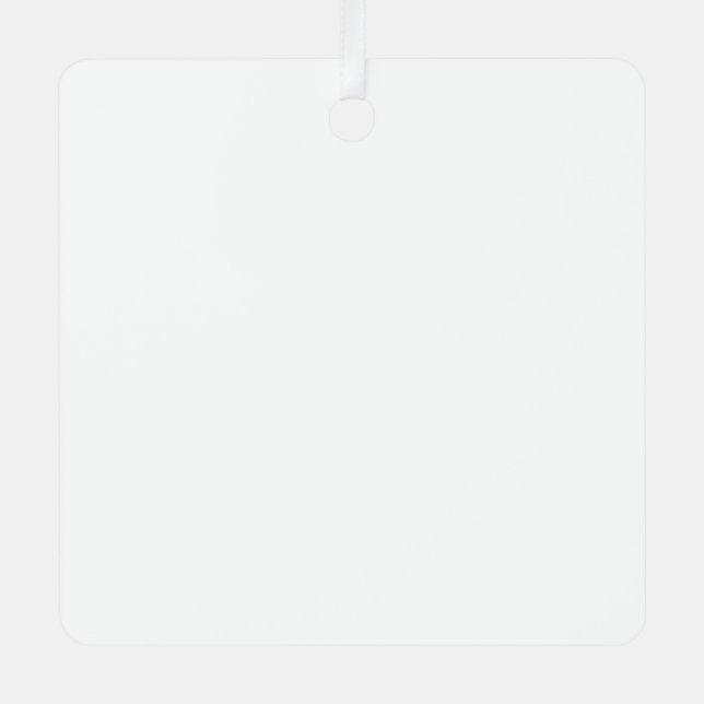 Plain White 3" x 3" Rounded Square Business Card Metal Ornament (Front)