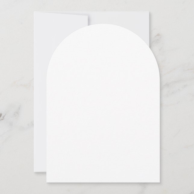 Plain White 5" x 7" Arch Blank Birthday Party Invitation (Front)