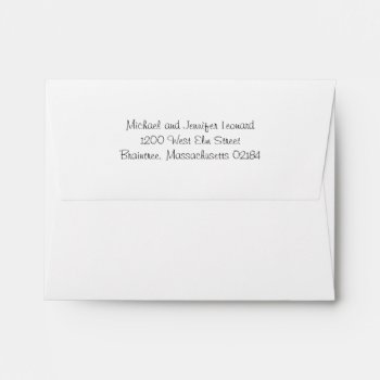 Plain White A2 Envelope With Return Address by labellarue at Zazzle