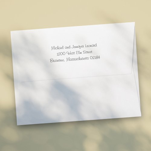 Plain White A2 Envelope with Return Address