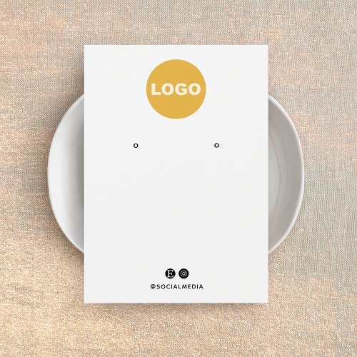 Plain White Add Your Logo Earring Display Card