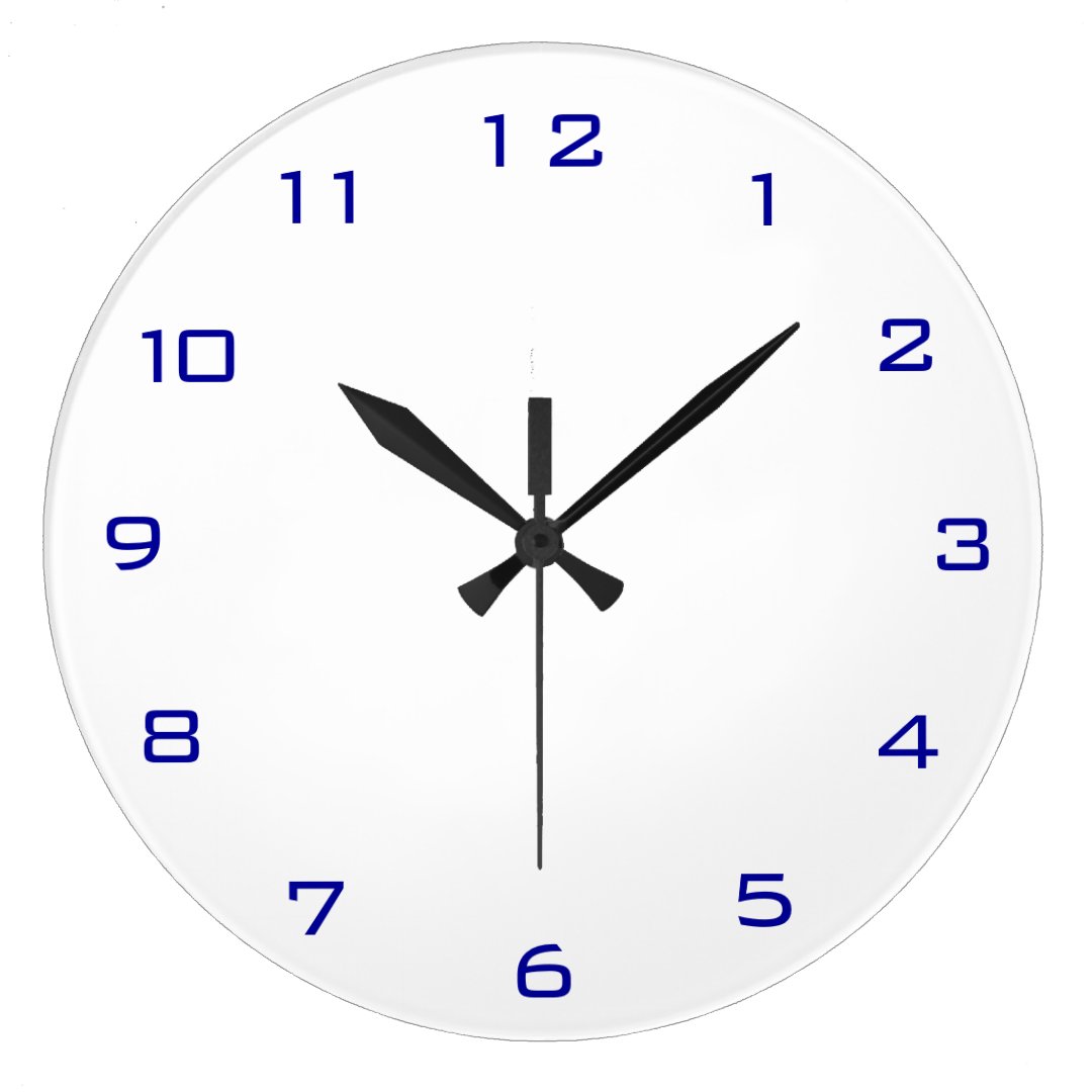Plain White and Blue> Plain Kitchen Clocks Zazzle