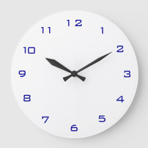 Plain White and Blue> Plain Kitchen Clocks