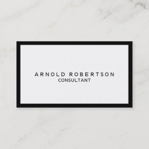 Plain White Black Professional Business Card