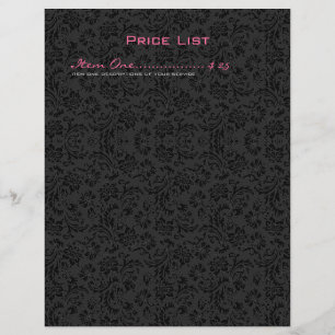 Plain White & Black Vintage Floral Damasks Flyer