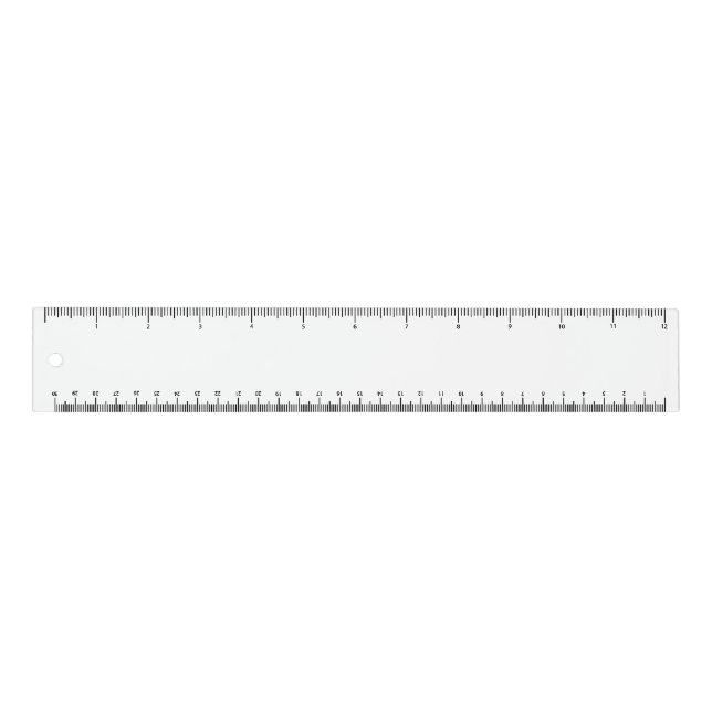 Plain White Blank Back to School 12" Ruler (Front)