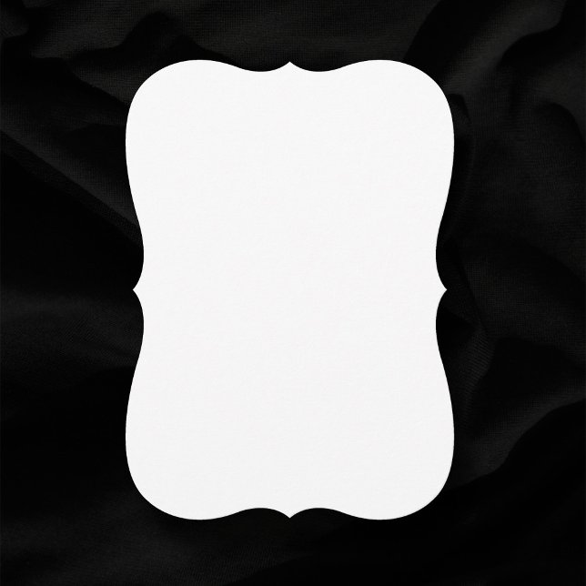 Plain White Bracket Edges Blank Wedding Invitation (Plain white bracket edge wedding invitation on black background)