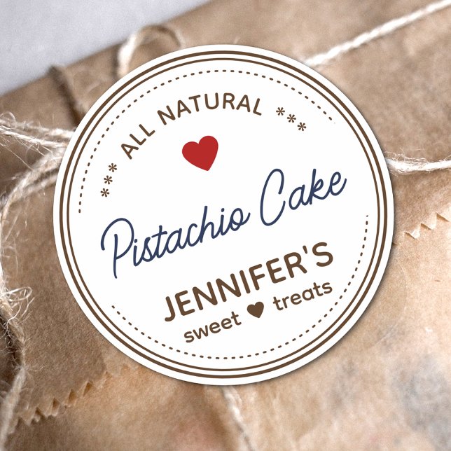 Plain White Brown Jar Labels Handwritten Heart (Creator Uploaded)