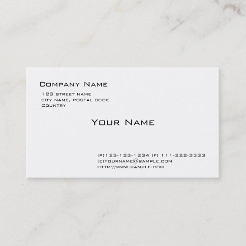 plain white business card templates