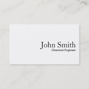 Plain White Chemical Engineer Business Card
