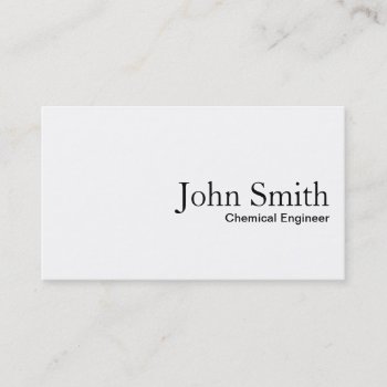 Plain White Chemical Engineer Business Card by cardfactory at Zazzle
