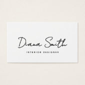 Plain White Clean Modern Minimalist Business Card (Front)