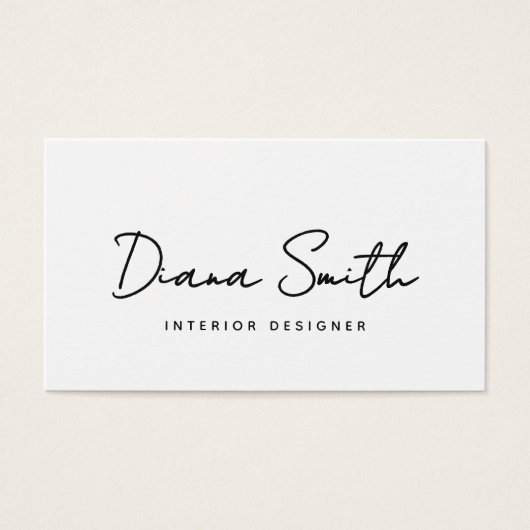 Plain White Clean Modern Minimalist Business Card (Front)
