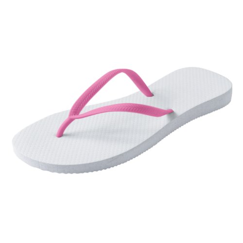 Plain White Color with Pink Straps Flip Flops