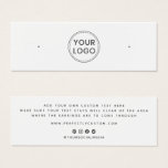 Plain white custom logo stud earring display card Plain white custom logo stud earring display card