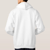 Plain white fleece pullover hoodie for men (Back)