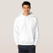Plain white fleece pullover hoodie for men (Front Full)