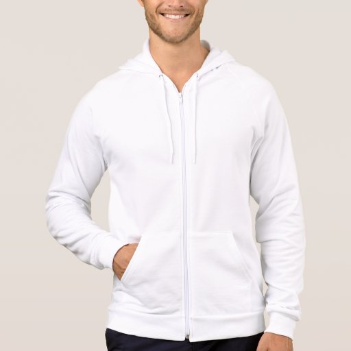 Plain white fleece zip hoodie for men | Zazzle