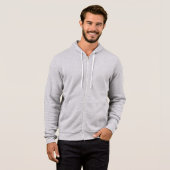 Plain white fleece zip hoodie for men (Front Full)
