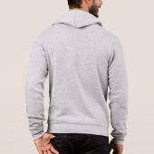 Plain white fleece zip hoodie for men (Back)