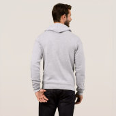 Plain white fleece zip hoodie for men (Back Full)