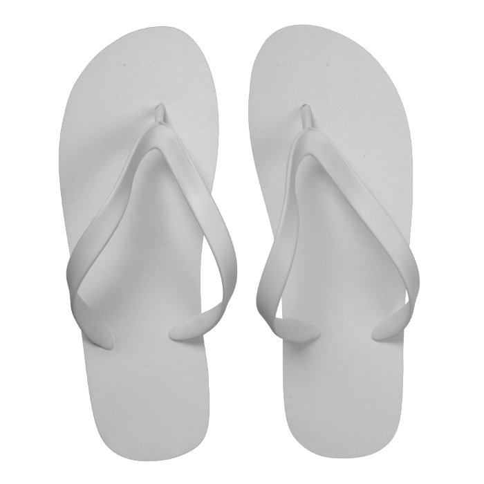 Plain white flip flops sandals for men