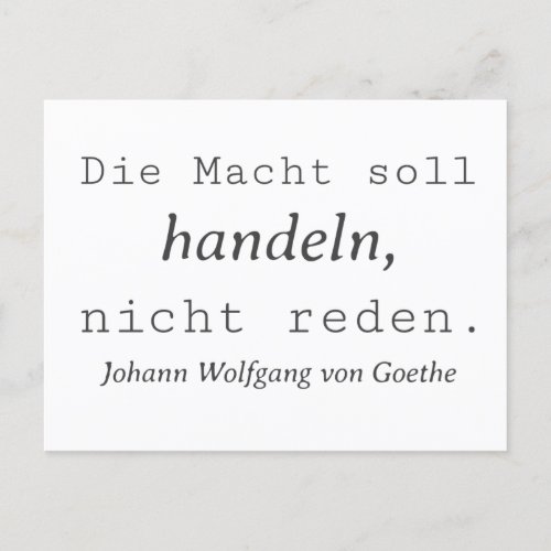 Plain White Goethe quote Postcard