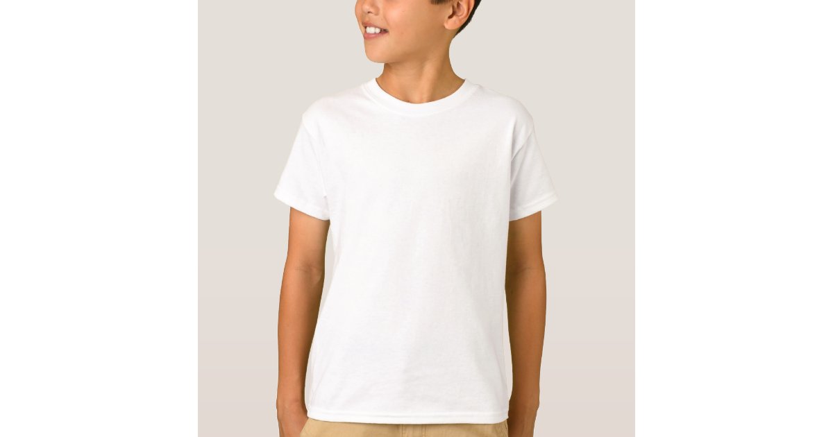 Plain White Kids' Basic Hanes Tagless T-Shirt | Zazzle